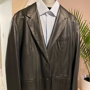 Armani Collezioni Genuine Leather Sport Coat Blk